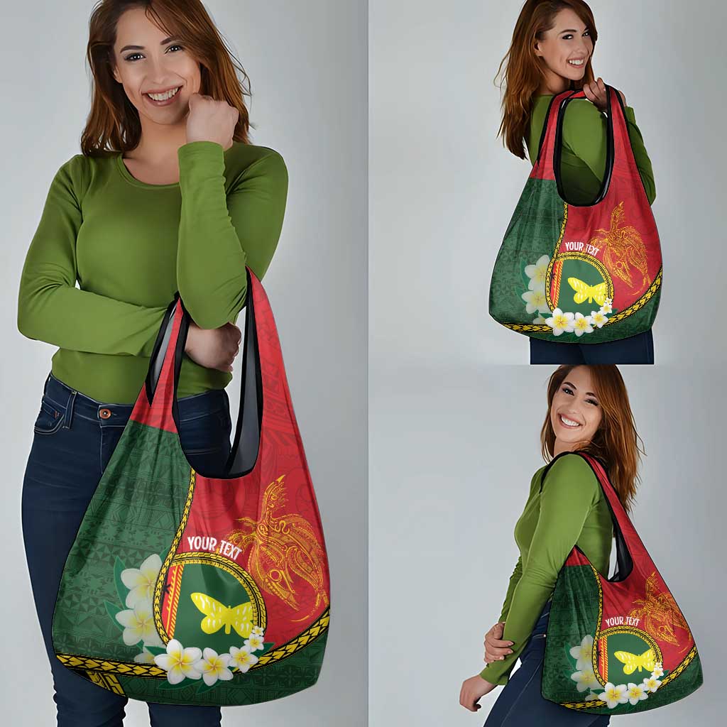 Personalised PNG Oro Provins Grocery Bag Papua New Guinea Plumeria Melanesian Pattern LT14 - Polynesian Pride