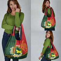 Personalised PNG Oro Provins Grocery Bag Papua New Guinea Plumeria Melanesian Pattern LT14 - Polynesian Pride