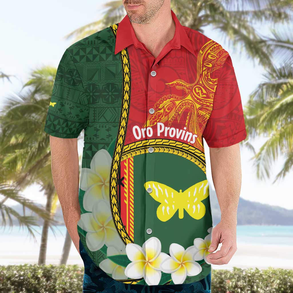 Personalised PNG Oro Provins Hawaiian Shirt Papua New Guinea Plumeria Melanesian Pattern LT14 - Polynesian Pride
