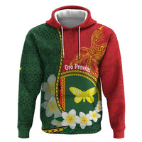 Personalised PNG Oro Provins Hoodie Papua New Guinea Plumeria Melanesian Pattern - Polynesian Pride