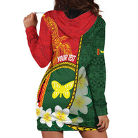 Personalised PNG Oro Provins Hoodie Dress Papua New Guinea Plumeria Melanesian Pattern - Polynesian Pride