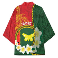 Personalised PNG Oro Provins Kimono Papua New Guinea Plumeria Melanesian Pattern - Polynesian Pride