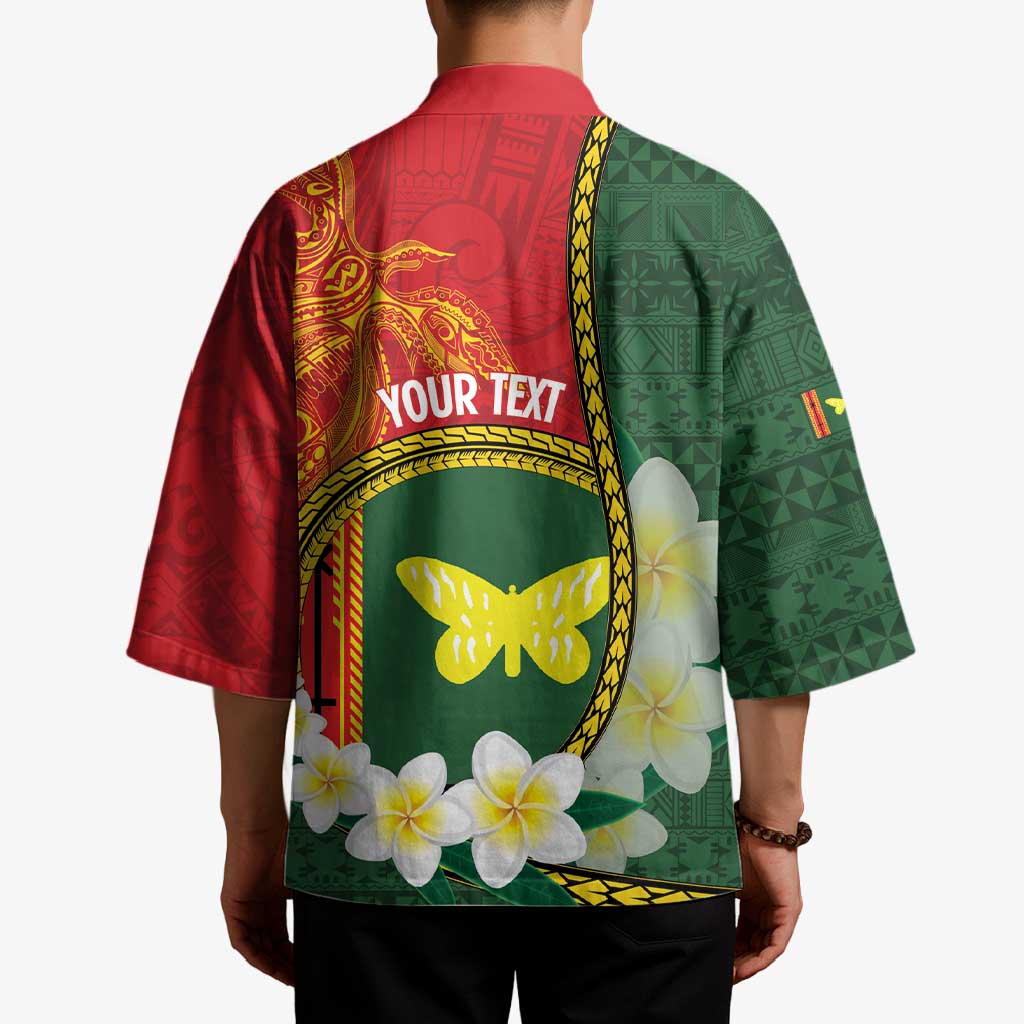 Personalised PNG Oro Provins Kimono Papua New Guinea Plumeria Melanesian Pattern - Polynesian Pride