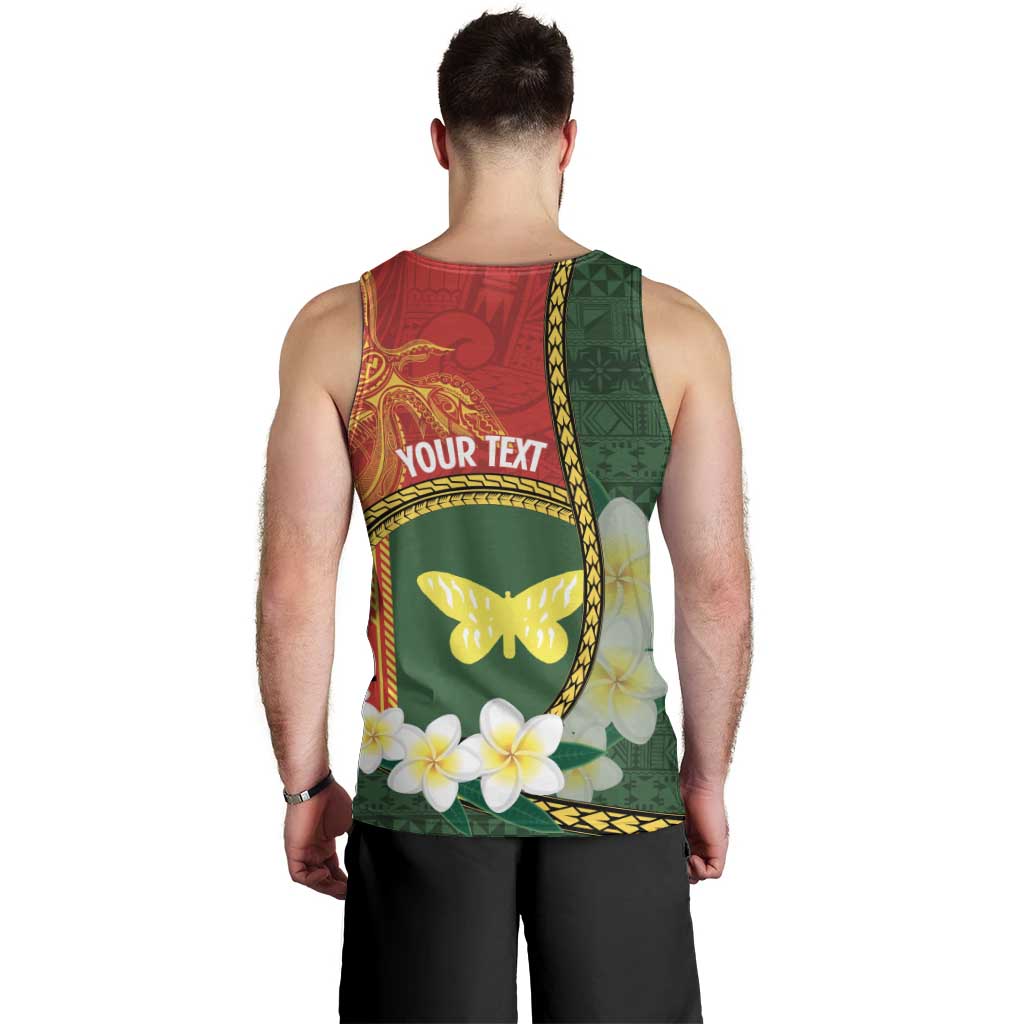 Personalised PNG Oro Provins Men Tank Top Papua New Guinea Plumeria Melanesian Pattern LT14 - Polynesian Pride