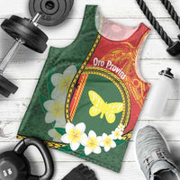Personalised PNG Oro Provins Men Tank Top Papua New Guinea Plumeria Melanesian Pattern LT14 - Polynesian Pride