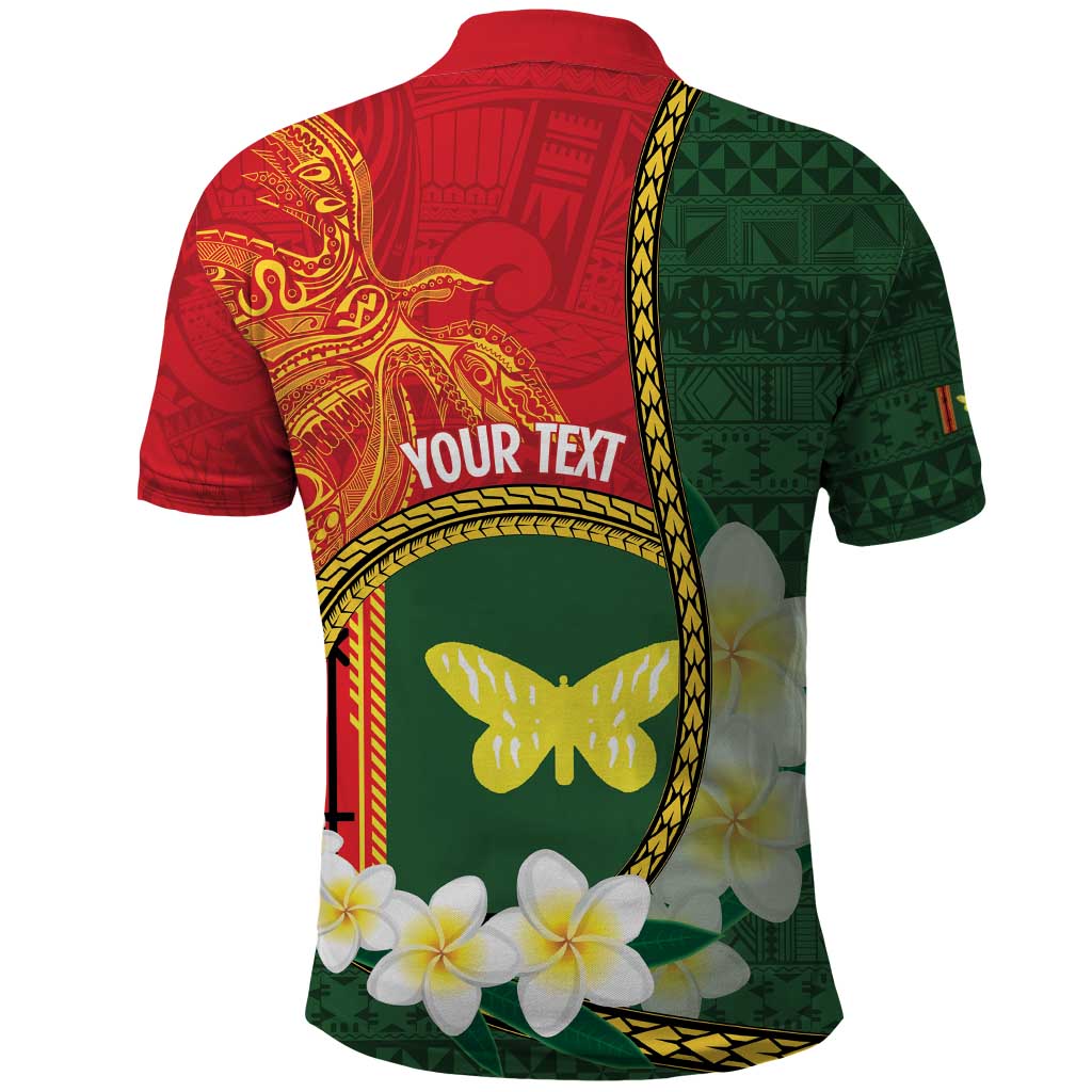 Personalised PNG Oro Provins Polo Shirt Papua New Guinea Plumeria Melanesian Pattern - Polynesian Pride