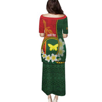 Personalised PNG Oro Provins Puletasi Papua New Guinea Plumeria Melanesian Pattern - Polynesian Pride