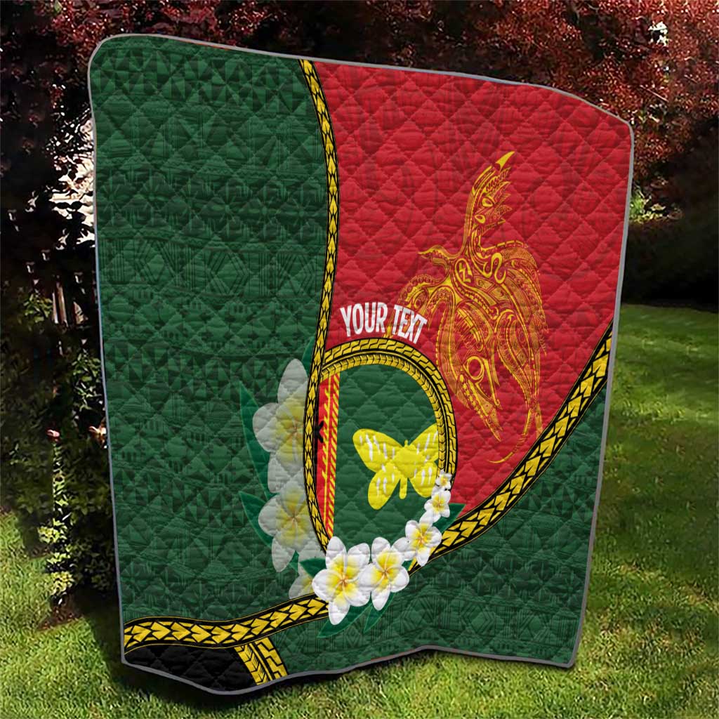 Personalised PNG Oro Provins Quilt Papua New Guinea Plumeria Melanesian Pattern - Polynesian Pride