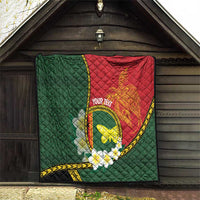 Personalised PNG Oro Provins Quilt Papua New Guinea Plumeria Melanesian Pattern - Polynesian Pride