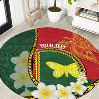 Personalised PNG Oro Provins Round Carpet Papua New Guinea Plumeria Melanesian Pattern - Polynesian Pride