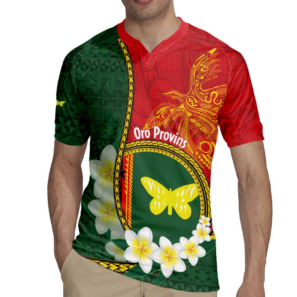 Personalised PNG Oro Provins Rugby Jersey Papua New Guinea Plumeria Melanesian Pattern LT14 - Polynesian Pride