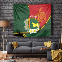 Personalised PNG Oro Provins Tapestry Papua New Guinea Plumeria Melanesian Pattern - Polynesian Pride