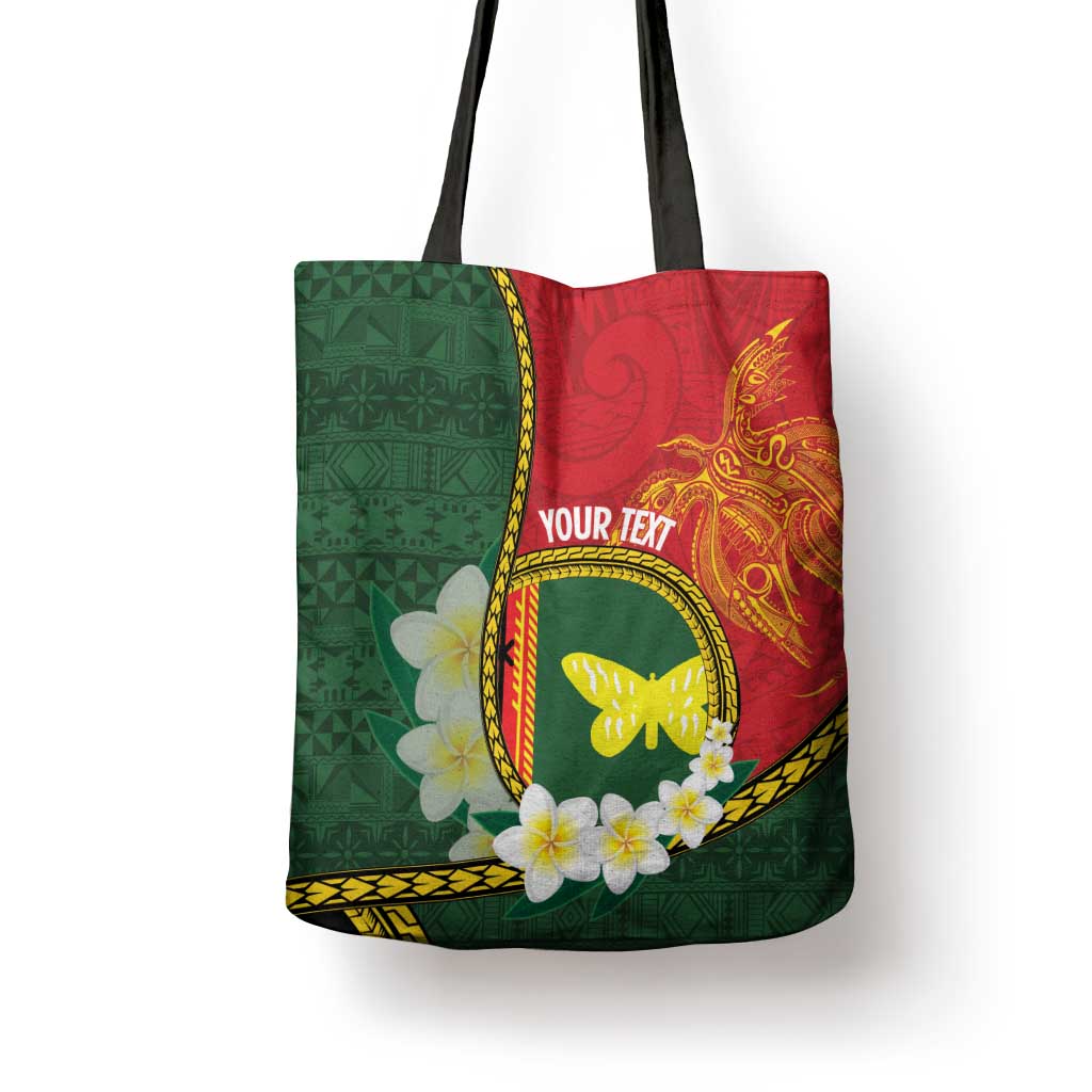 Personalised PNG Oro Provins Tote Bag Papua New Guinea Plumeria Melanesian Pattern LT14 - Polynesian Pride