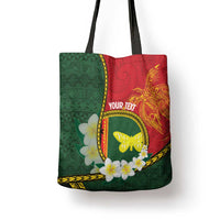 Personalised PNG Oro Provins Tote Bag Papua New Guinea Plumeria Melanesian Pattern LT14 - Polynesian Pride