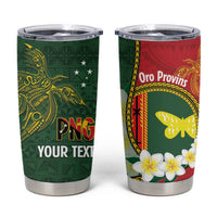 Personalised PNG Oro Provins Tumbler Cup Papua New Guinea Plumeria Melanesian Pattern - Polynesian Pride