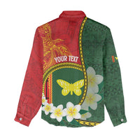 Personalised PNG Oro Provins Women Casual Shirt Papua New Guinea Plumeria Melanesian Pattern - Polynesian Pride