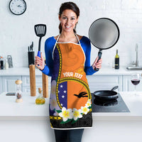 Personalised PNG Niu Ailan Apron Papua New Guinea Plumeria Melanesian Pattern - Polynesian Pride