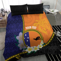 Personalised PNG Niu Ailan Bedding Set Papua New Guinea Plumeria Melanesian Pattern - Polynesian Pride