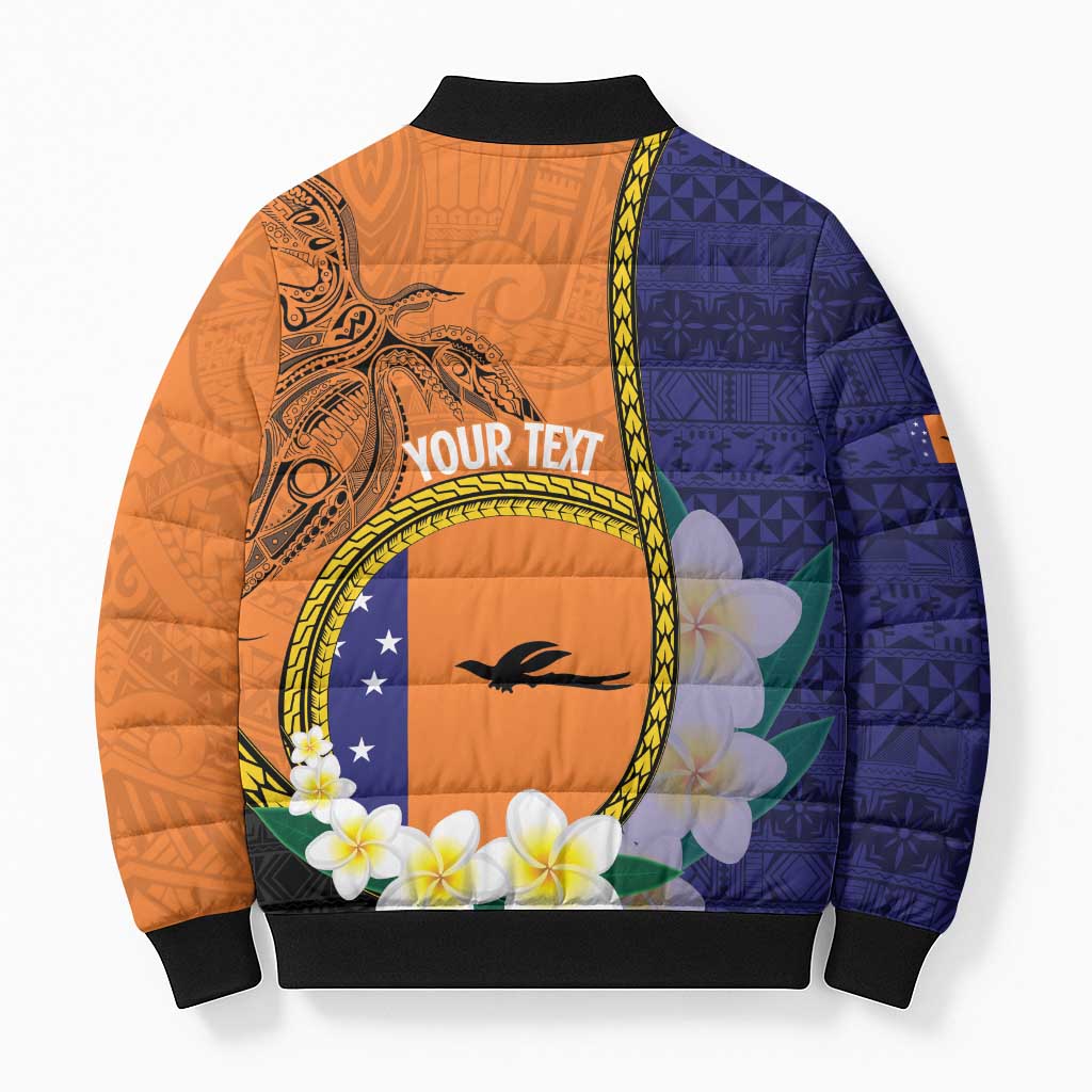Personalised PNG Niu Ailan Bomber Puffer Jacket Papua New Guinea Plumeria Melanesian Pattern LT14 - Polynesian Pride