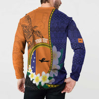 Personalised PNG Niu Ailan Button Sweatshirt Papua New Guinea Plumeria Melanesian Pattern LT14 - Polynesian Pride
