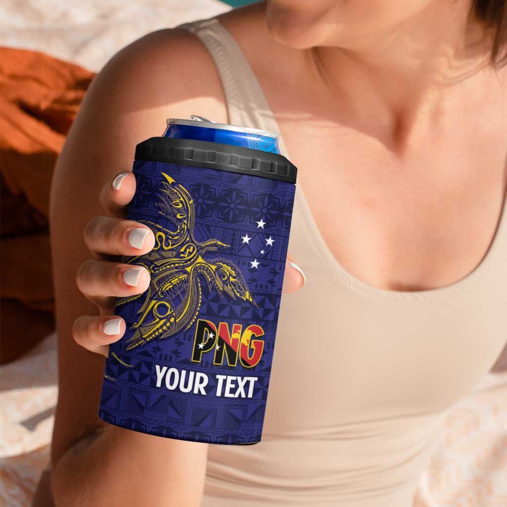 Personalised PNG Niu Ailan 4 in 1 Can Cooler Tumbler Papua New Guinea Plumeria Melanesian Pattern - Polynesian Pride