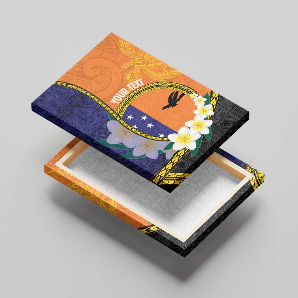 Personalised PNG Niu Ailan Canvas Wall Art Papua New Guinea Plumeria Melanesian Pattern LT14 - Polynesian Pride