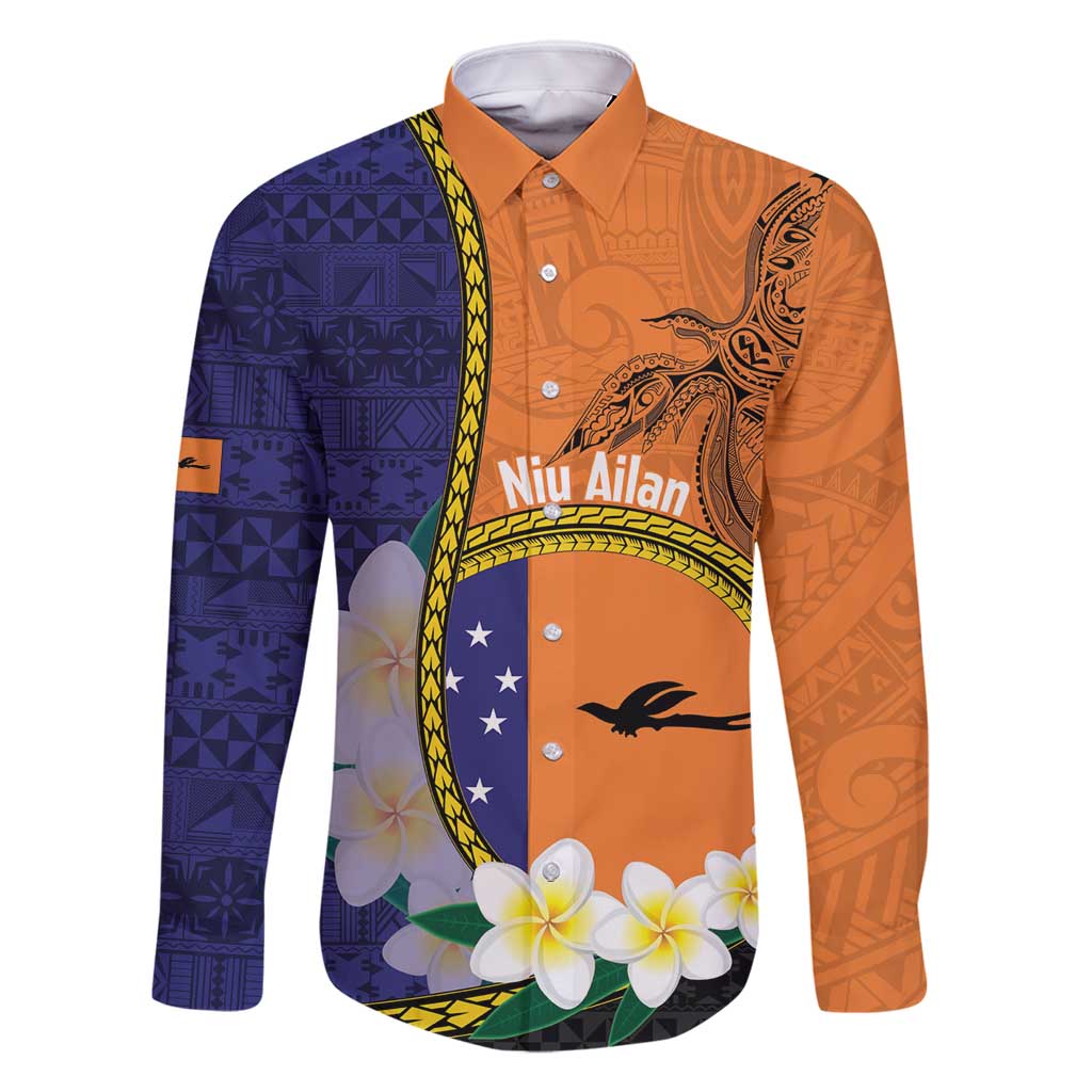 Personalised PNG Niu Ailan Family Matching Long Sleeve Bodycon Dress and Hawaiian Shirt Papua New Guinea Plumeria Melanesian Pattern - Polynesian Pride