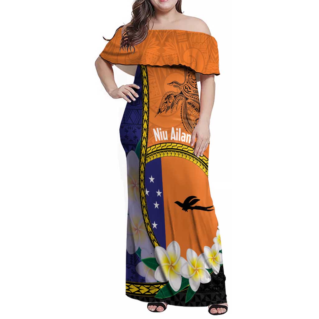 Personalised PNG Niu Ailan Family Matching Off Shoulder Maxi Dress and Hawaiian Shirt Papua New Guinea Plumeria Melanesian Pattern - Polynesian Pride