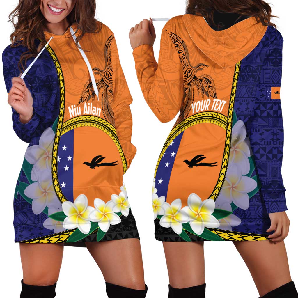 Personalised PNG Niu Ailan Hoodie Dress Papua New Guinea Plumeria Melanesian Pattern - Polynesian Pride