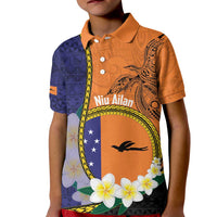 Personalised PNG Niu Ailan Kid Polo Shirt Papua New Guinea Plumeria Melanesian Pattern - Polynesian Pride