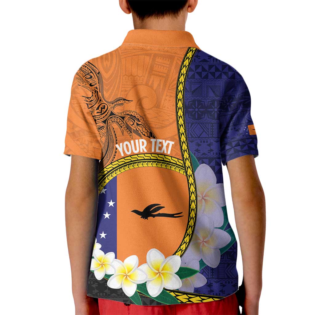 Personalised PNG Niu Ailan Kid Polo Shirt Papua New Guinea Plumeria Melanesian Pattern - Polynesian Pride