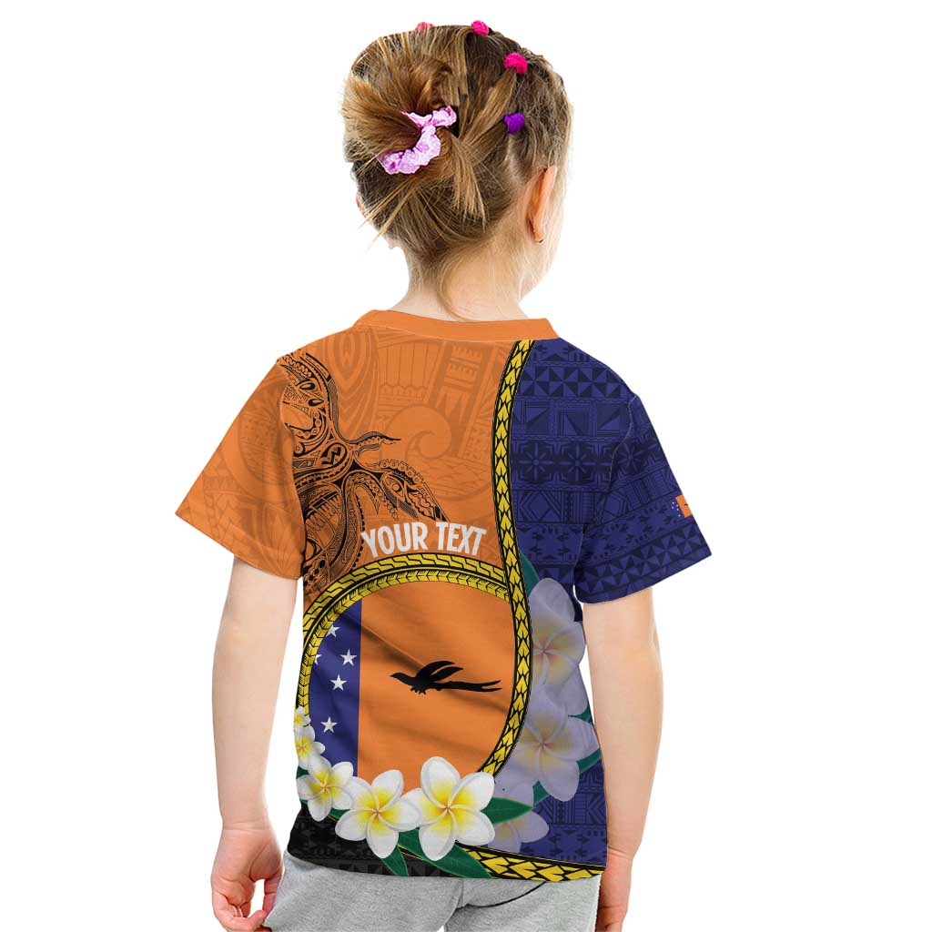 Personalised PNG Niu Ailan Kid T Shirt Papua New Guinea Plumeria Melanesian Pattern - Polynesian Pride