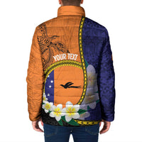 Personalised PNG Niu Ailan Padded Jacket Papua New Guinea Plumeria Melanesian Pattern LT14 - Polynesian Pride