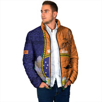 Personalised PNG Niu Ailan Padded Jacket Papua New Guinea Plumeria Melanesian Pattern LT14 - Polynesian Pride