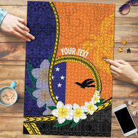 Personalised PNG Niu Ailan Puzzle Papua New Guinea Plumeria Melanesian Pattern - Polynesian Pride