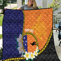 Personalised PNG Niu Ailan Quilt Papua New Guinea Plumeria Melanesian Pattern - Polynesian Pride