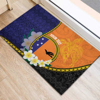 Personalised PNG Niu Ailan Rubber Doormat Papua New Guinea Plumeria Melanesian Pattern LT14 - Polynesian Pride