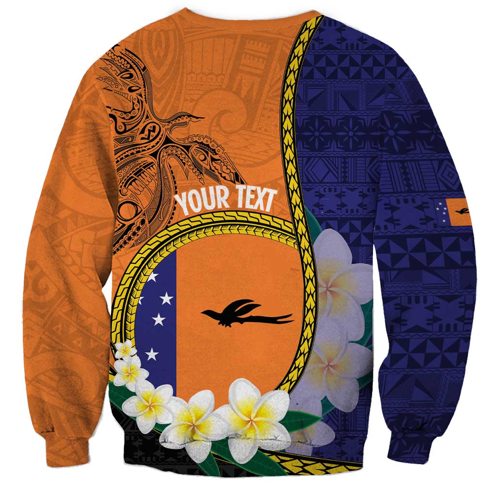 Personalised PNG Niu Ailan Sweatshirt Papua New Guinea Plumeria Melanesian Pattern LT14 - Polynesian Pride