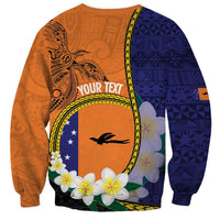 Personalised PNG Niu Ailan Sweatshirt Papua New Guinea Plumeria Melanesian Pattern LT14 - Polynesian Pride