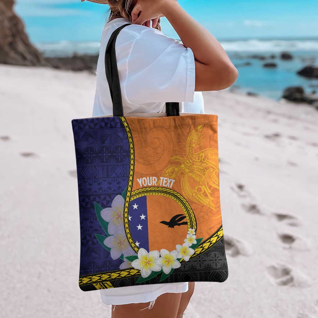 Personalised PNG Niu Ailan Tote Bag Papua New Guinea Plumeria Melanesian Pattern LT14 - Polynesian Pride