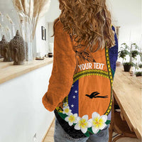 Personalised PNG Niu Ailan Women Casual Shirt Papua New Guinea Plumeria Melanesian Pattern - Polynesian Pride