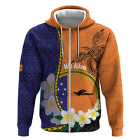 Personalised PNG Niu Ailan Zip Hoodie Papua New Guinea Plumeria Melanesian Pattern - Polynesian Pride