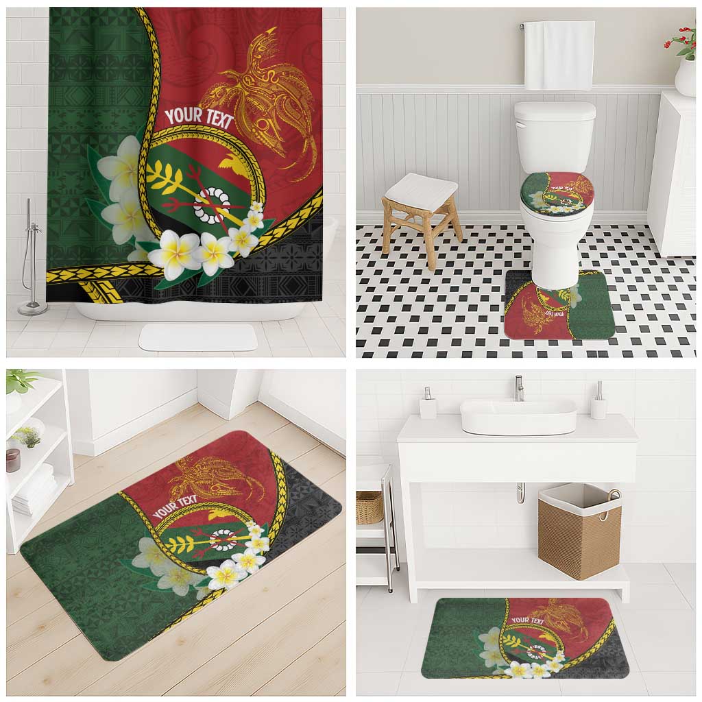 Personalised PNG Simbu Provins Bathroom Set Papua New Guinea Plumeria Melanesian Pattern - Polynesian Pride