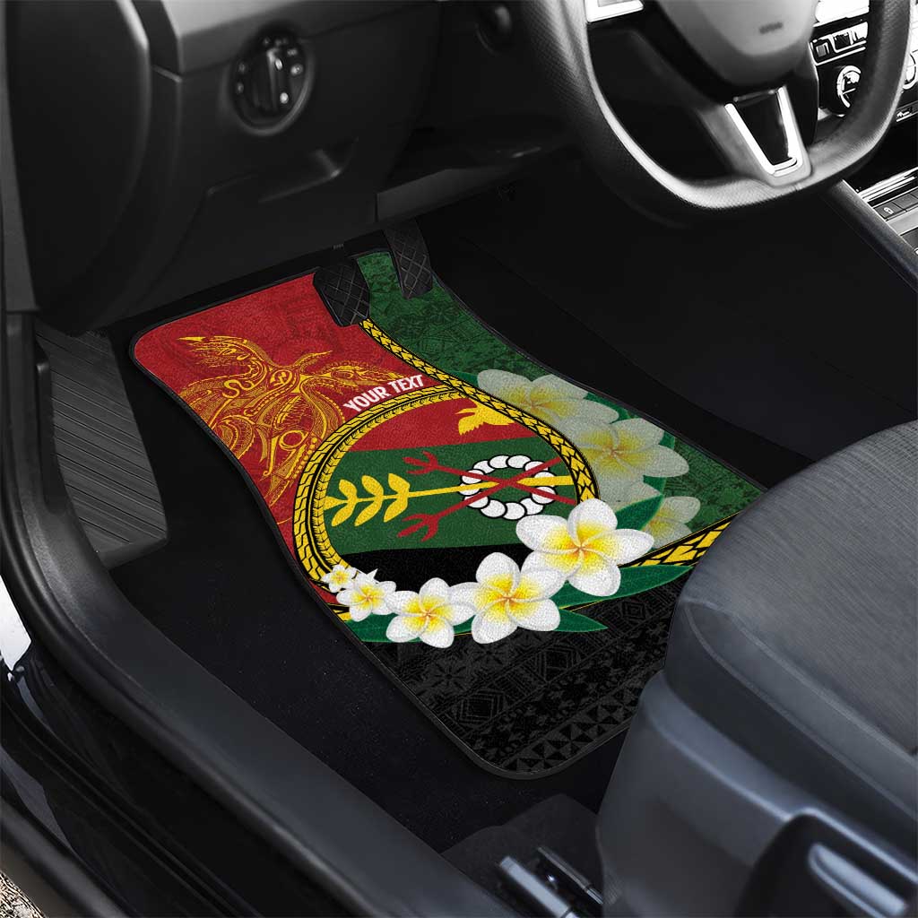 Personalised PNG Simbu Provins Car Mats Papua New Guinea Plumeria Melanesian Pattern - Polynesian Pride