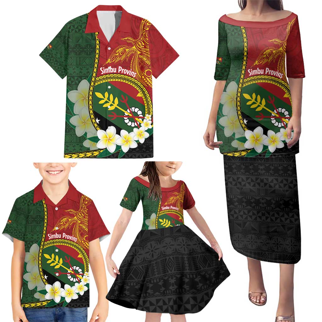 Personalised PNG Simbu Provins Family Matching Puletasi and Hawaiian Shirt Papua New Guinea Plumeria Melanesian Pattern - Polynesian Pride