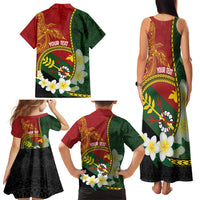 Personalised PNG Simbu Provins Family Matching Tank Maxi Dress and Hawaiian Shirt Papua New Guinea Plumeria Melanesian Pattern - Polynesian Pride