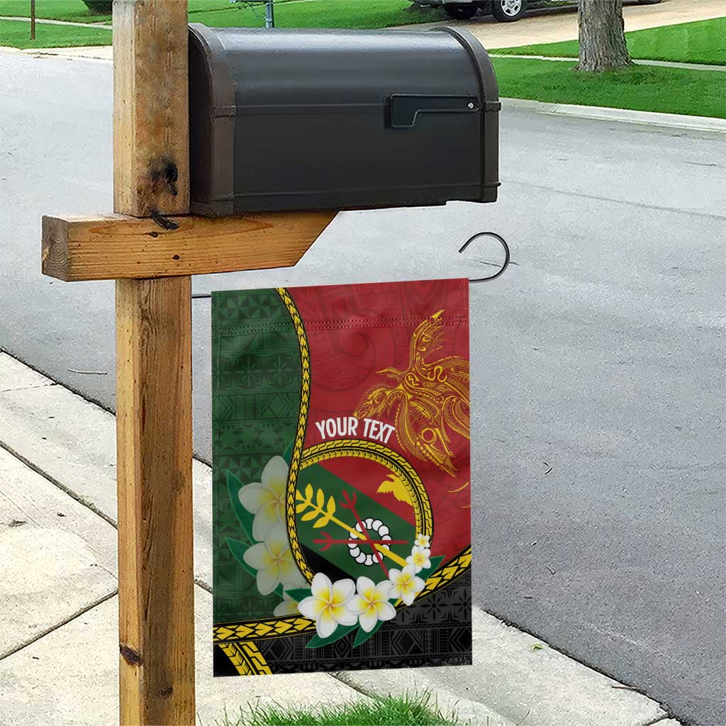 Personalised PNG Simbu Provins Garden Flag Papua New Guinea Plumeria Melanesian Pattern - Polynesian Pride