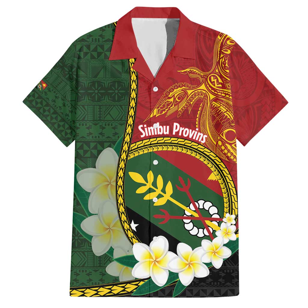 Personalised PNG Simbu Provins Hawaiian Shirt Papua New Guinea Plumeria Melanesian Pattern LT14 Green - Polynesian Pride