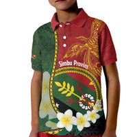 Personalised PNG Simbu Provins Kid Polo Shirt Papua New Guinea Plumeria Melanesian Pattern - Polynesian Pride