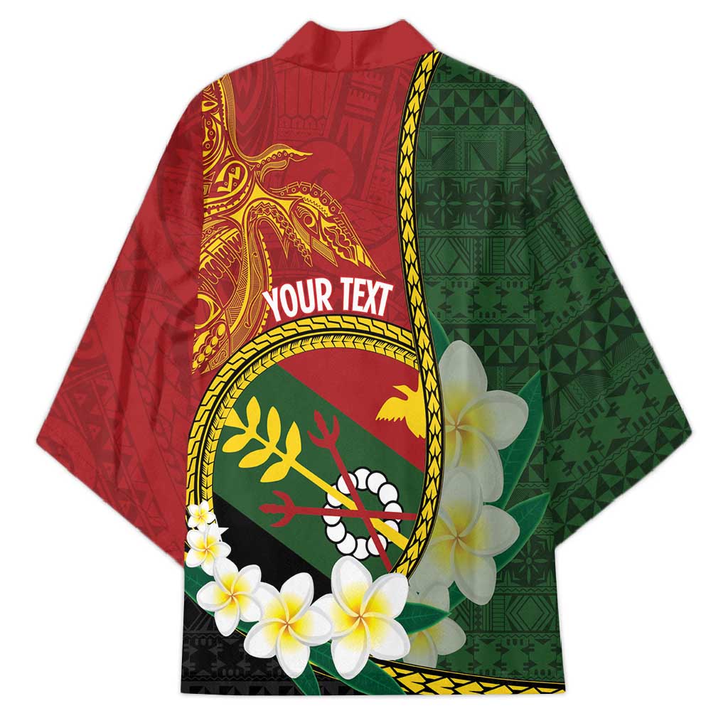Personalised PNG Simbu Provins Kimono Papua New Guinea Plumeria Melanesian Pattern - Polynesian Pride
